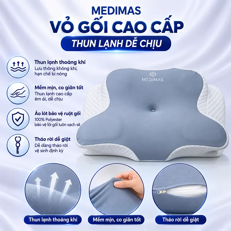 Chất liệu vỏ gối cao cấp – Thoáng khí, mềm mại và thân thiện với làn da