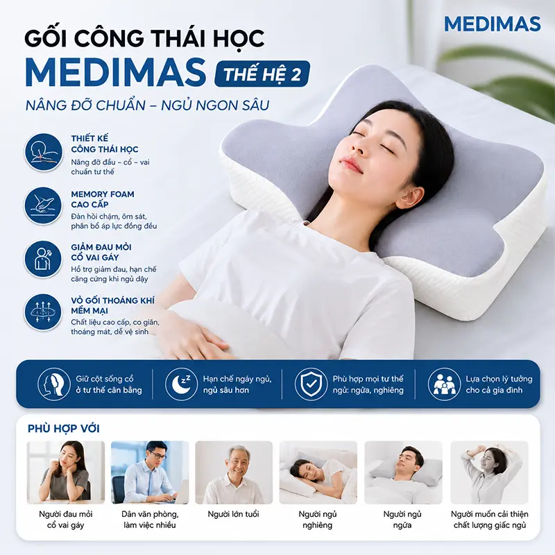 Gối công thái học Medimas thế hệ 2